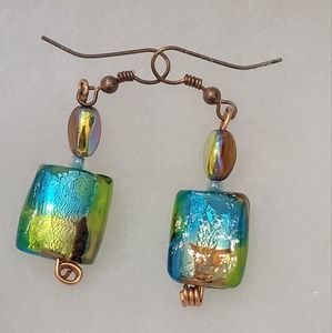 3/$21 Green & Blue Glass Earrings